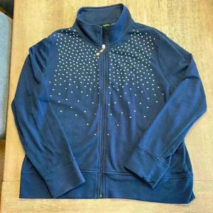 Sportelle PXL gold embellished zip up, EUC
